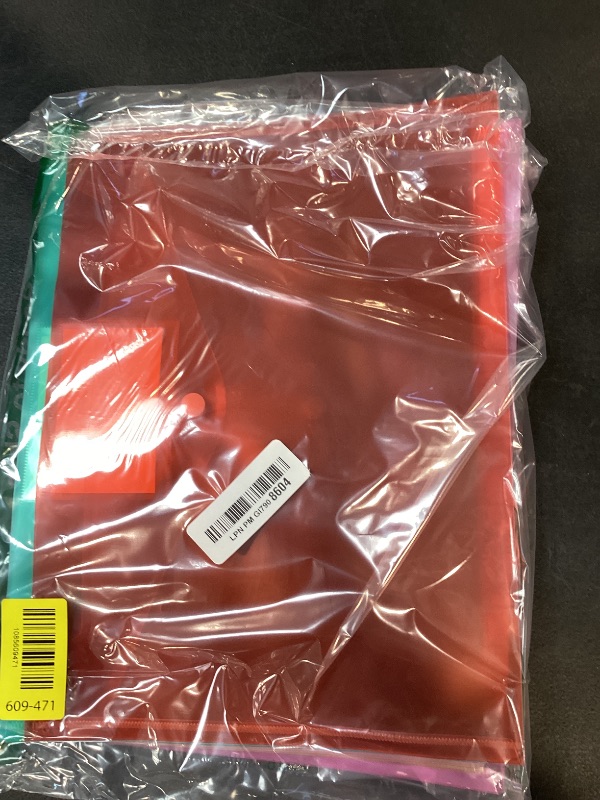 Photo 1 of 6 Pack Clear Document Folders Plastic Envelopes, A4 Size, 6 Colors