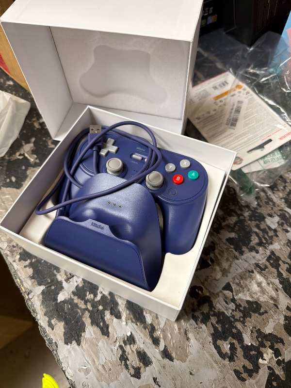 Photo 4 of 8BitDo Pro 3 Bluetooth Controller for Switch/Switch 2 – TMR Joysticks, Swappable ABXY Buttons, Pro Back Buttons, Charging Dock, Hall Effect Triggers, for Windows, Apple, SteamOS, Android - Purple