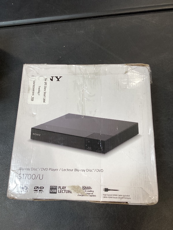 View 2 of Sony BDP-S1700U Blu-ray DVD Player Dolby Digital TrueHD/DTS and DVD upscaling, with Included HDMI Cable, 2025 Model