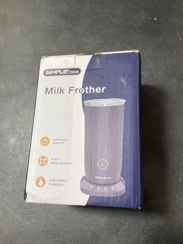 Photo 1 of SIMPLETASTE Milk Frother, 4-in-1 Electric Milk Frother and Steamer, Automatic Warm and Cold Foam Maker and Milk Warmer for Latte, Cappuccinos, Dark Blue