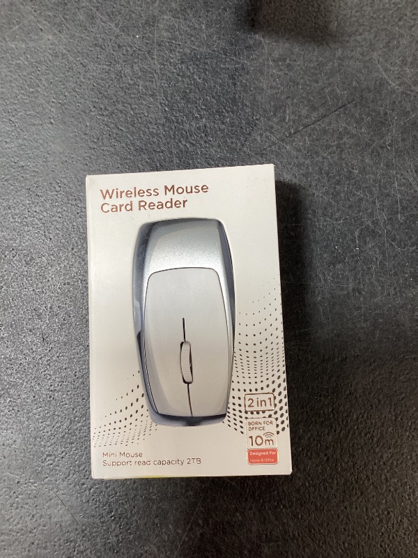 Photo 1 of FMOUSE Mini Portable 2-in-1 Wireless Bluetooth Mouse & TF Card Reader - 8GB TF Card Included, 3.07×1.49×0.87in / 30g, USB-C Rechargeable, for MacBook iPad Laptop Chromebook, Travel Business, Silver