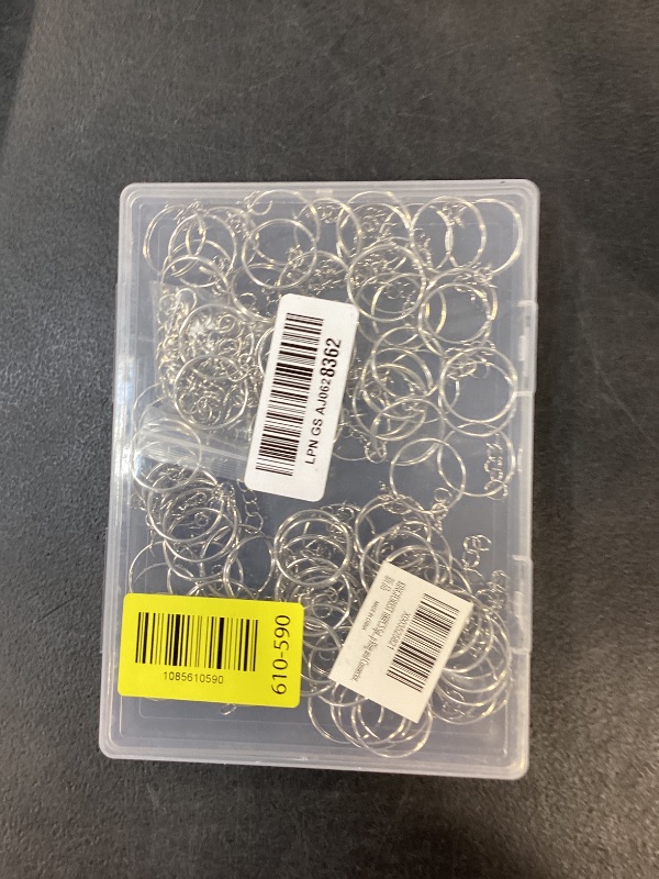 Photo 1 of KINGFOREST 100PCS Split Key Ring Kit with Chains & Jump Rings - 1 Inch Silver Nickel Bulk Jewelry Making Supplies for DIY Keychains, Charms, Crafts