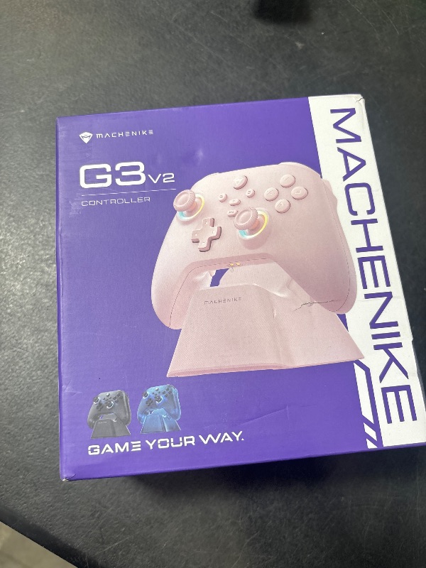 Photo 1 of Machenike G3V2 Bluetooth Controller for Pc/Switch/Ios/Android, Hall Effect Joysticks, RGB Lighting Gaming Controller,2 Programmable Buttons,1000mah Battery With Charging Station, Pink