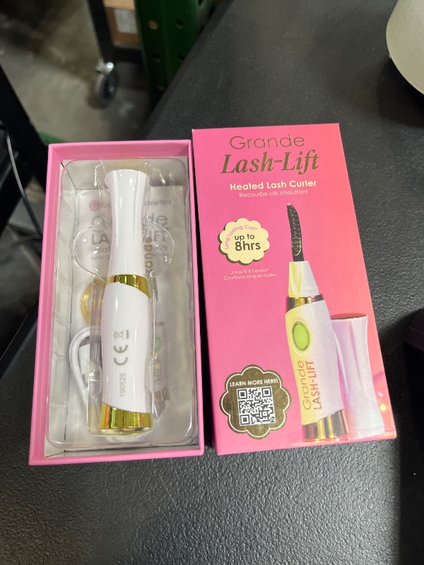 Photo 1 of Grande Cosmetics LASH-LIFT Heated Lash Curler - Rechargeable, Travel-Friendly, with 2 Heat Settings - White