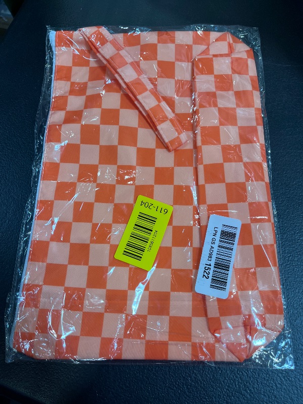 Photo 1 of Fokongna Wet Bag, Small Portable Waterproof Multi-Functional Organizer for Women, Ideal for Daily, Beach & Travel?Orange White Gingham