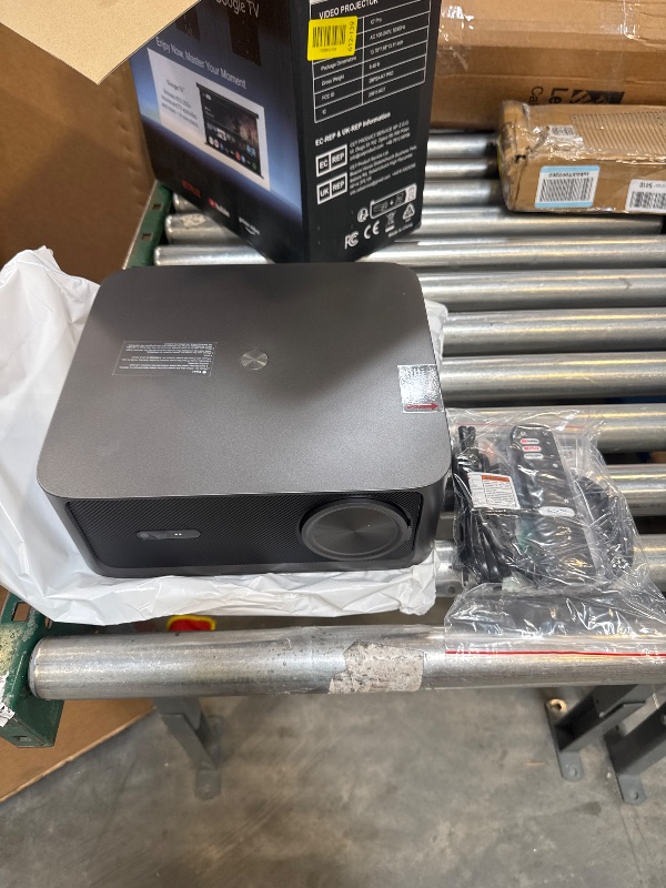 Photo 2 of HAPPRUN 3000 ANSI Lumens Outdoor Projector with Official Google TV, 4K Supported Smart Movie Projector, Dolby Audio, Auto Focus & Keystone, WiFi 6 and Bluetooth for Indoor & Outdoor Movies,Black
