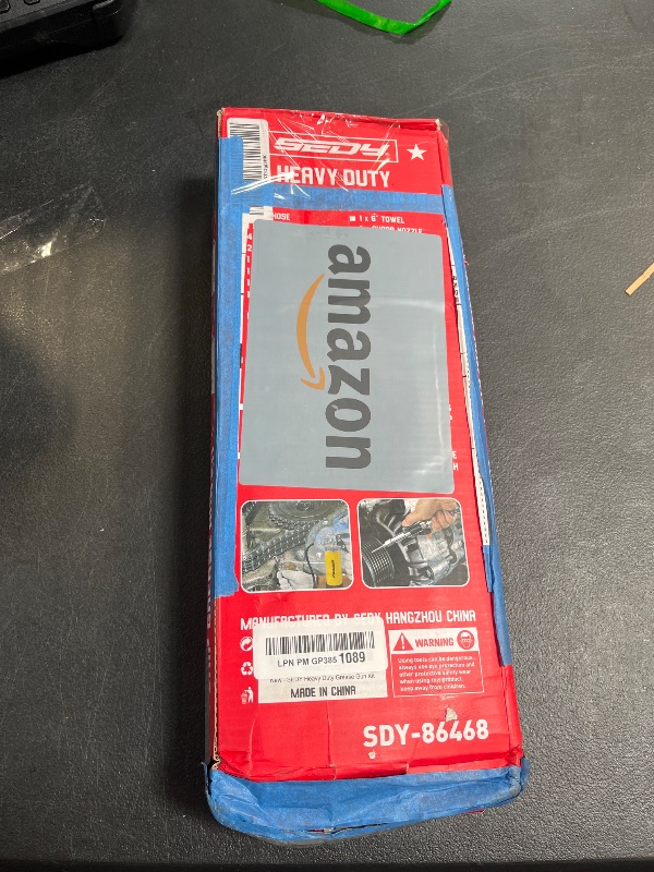 View 2 of 17-Piece Heavy Duty Grease Gun Kit: 14oz Grease Tube Flexible Hose Bearing Grease Pump 8000 PSI Pistol Grip Grease Guns Tool Marine Durable Connectors Adapters Extension Tubes Nozzle Easy Operation