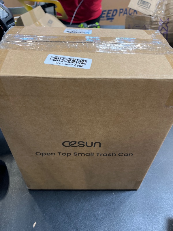 Photo 1 of Cesun 3.4 Gallon Bathroom Trash Can, Small Office Garbage Can, Slim Metal Waste Basket for Bedroom, Dorm, Toilet, Near Desk, Under Sink, RV (White)