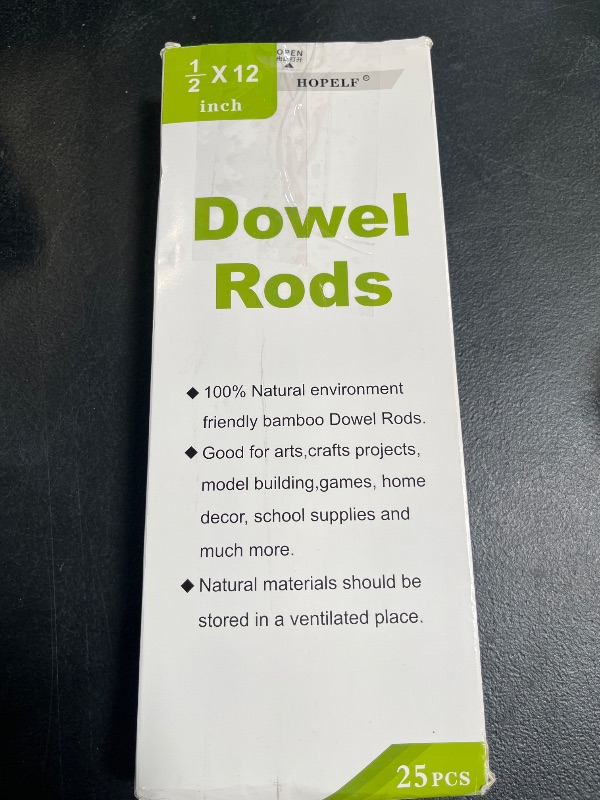 Photo 1 of HOPELF 25PCS Bamboo Dowel Rods - 1/2 x 12 Inch - Wooden Sticks for Crafts, DIY Projects