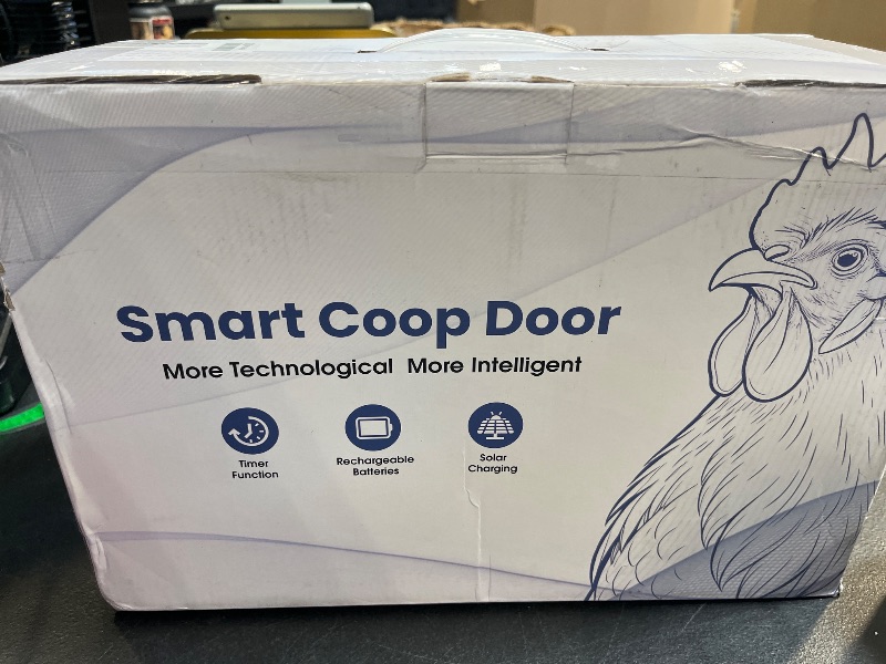 Photo 1 of Automatic Chicken Coop Door with Remote Display, Solar Powered Roll-up Chicken Door, 393ft Long-Range Wireless Monitor, Anti-Pinch Auto Coop Door, Predator Protection Motion Sensor, No WiFi Needed