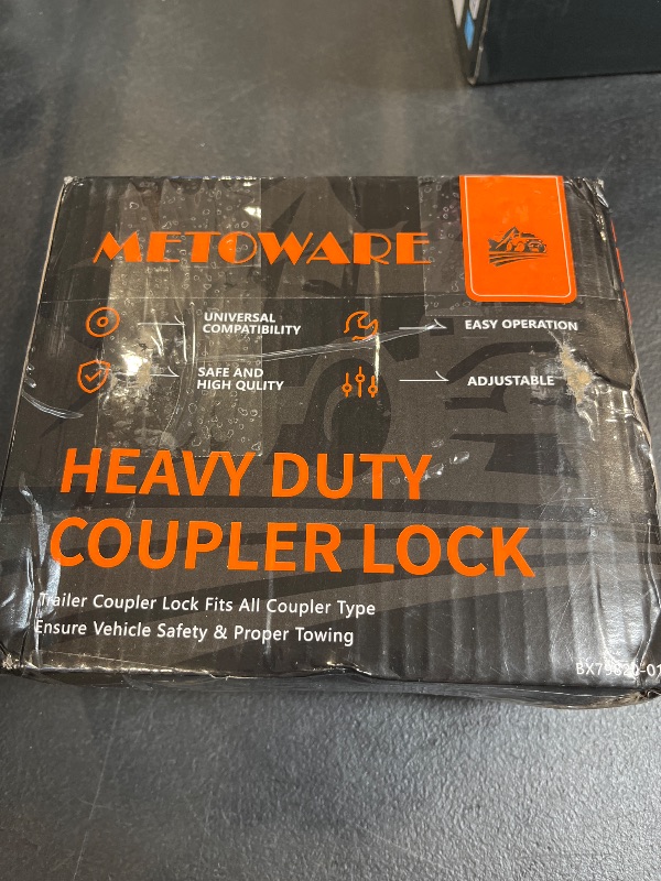 Photo 1 of METOWARE Universal Trailer Coupler Lock, Adjustable Heavy-Duty Trailer Htich Locks Fit 1-7/8 Inch, 2 Inch, 2-5/16 Inch Couplers with 2 Keys Black