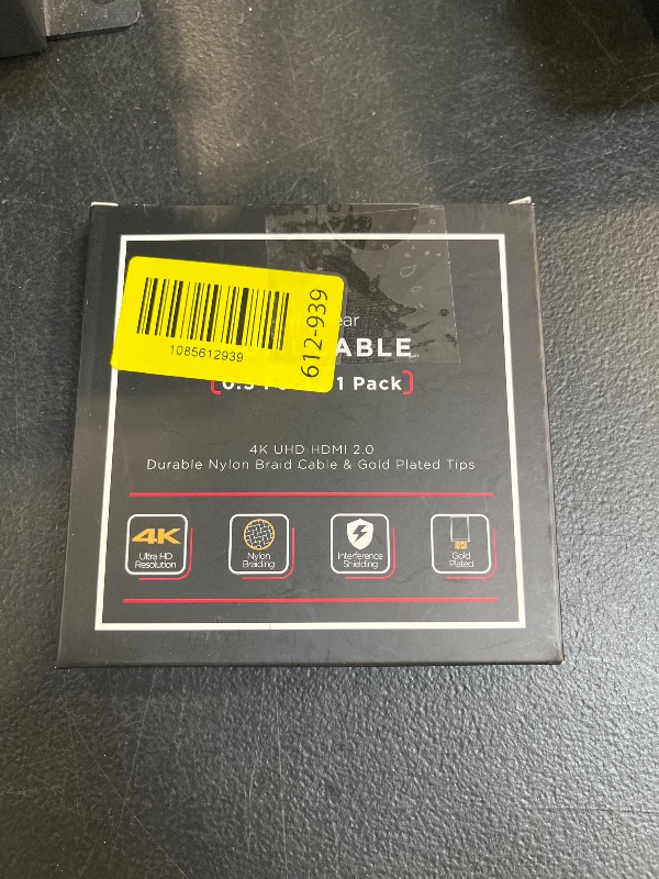 Photo 1 of PowerBear 4K HDMI Cable 0.5 ft Short Hdmi Cable, Braided Nylon & Gold
