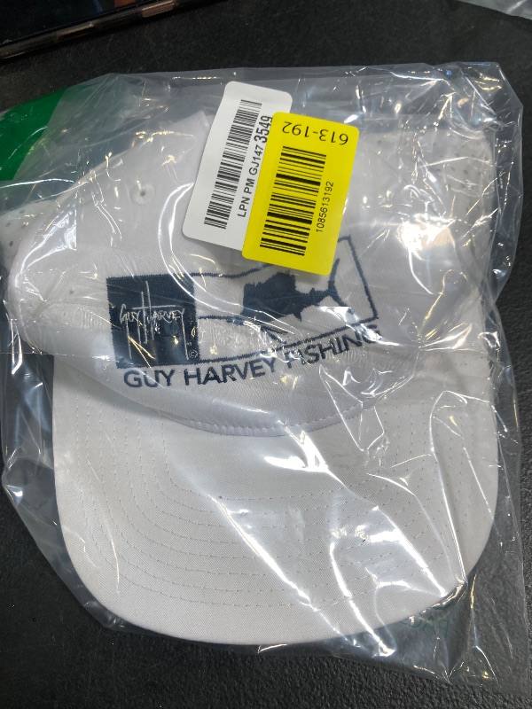 Photo 1 of Guy Harvey Men’s Perforated Performance Trucker, Bright White, One Size