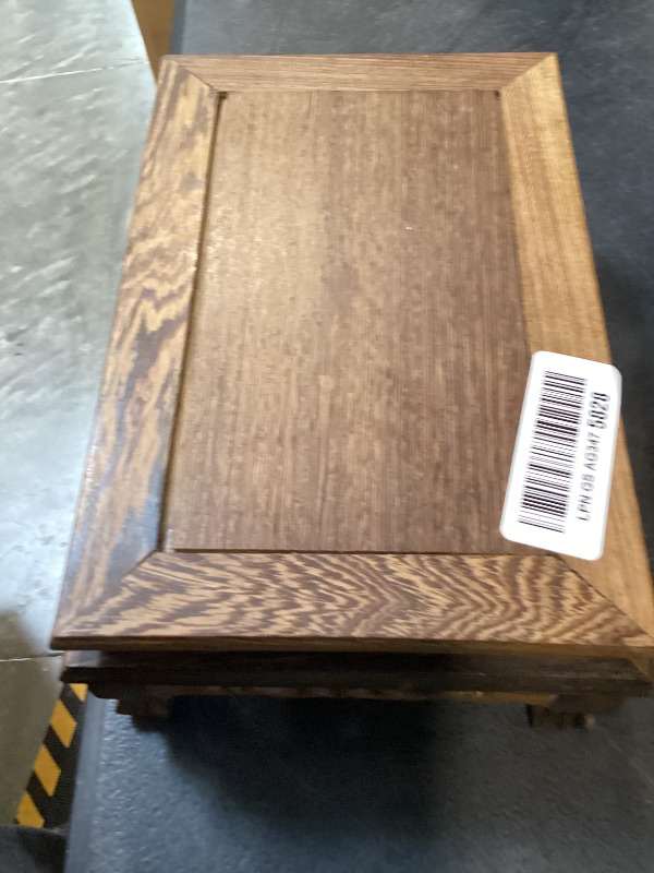 Photo 1 of Healifty Rectangle Wooden Display Stand Riser, Rosewood Pedestal Base for Vase Plant Buddha Statue - Carved Chinese Table Decor for Fish Tank Aquarium