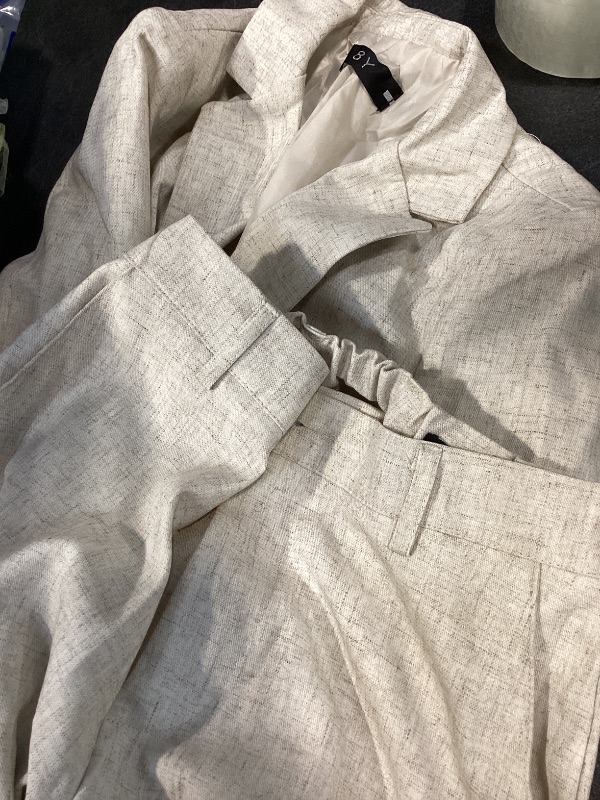 Photo 1 of Trasign Beige Linen Suits for Boys Kids 2 Piece Slim Fit Jacket Pants Set for Teenage Summer Beach Wedding Guest Outfit Size 8