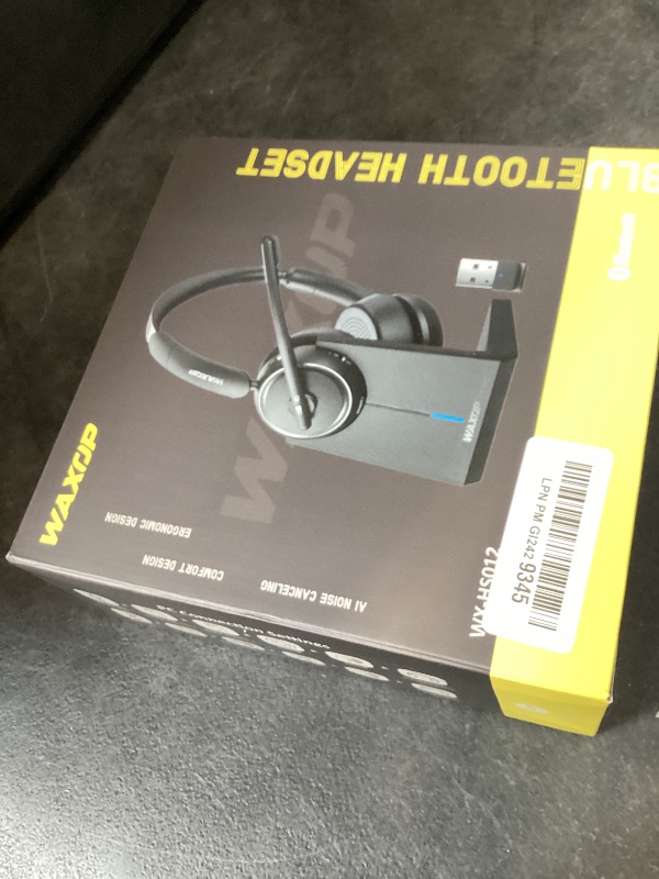 Photo 1 of Waxop Wireless Headset with Mic for Work, Bluetooth Headset with Microphone Noise Cancelling & Mute Button, 65H Talk Time, Comfortable Wireless Headsets for Work/Call Center/Computer/Laptop/Calls