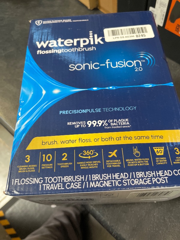 Photo 1 of Waterpik Sonic-Fusion 2.0 Professional Flossing Electric Toothbrush with Water Flosser Combo Two In One, For Daily Gum Care and Cleaning Teeth, Braces, Implants, White SF-04CD010-1, Packaging May Vary