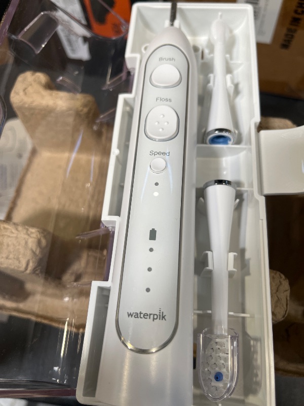 Photo 1 of Waterpik Sonic-Fusion 2.0 Professional Flossing Electric Toothbrush with Water Flosser Combo Two In One, For Daily Gum Care and Cleaning Teeth, Braces, Implants, White SF-04CD010-1, Packaging May Vary