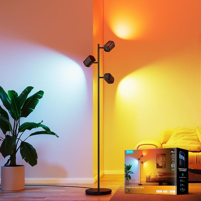 Photo 1 of Govee Tree Floor Lamp with 3 Rotatable Lights, Compatible with Matter
LuminBlend Technology, Standing Lamp with 64 Dynamic Scenes, Music Sync, Smart Floor Lamp for Living Room, Bedroom, Office