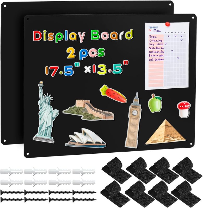 Photo 1 of 2 Pack 16.5x12.8 Inch Magnetic Board for Wall,Metal Magnet Board for Kitchen,Office,School,Home