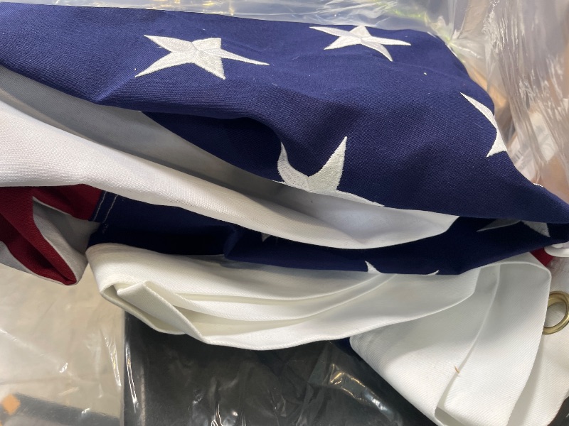 View 4 of American Flag for Outside 6x10 FT Large, Deluxe Heavy Duty Spun Polyster, TearProof and Waterproof Super Tough Series, All Weather High Wind USA US Flag with Embroidered Stars, Sewn Stripes, Brass Grommets