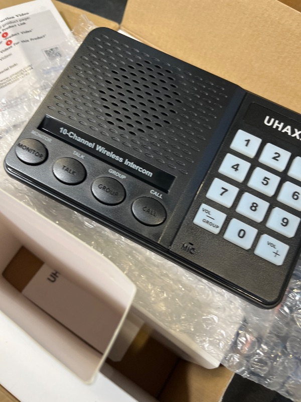 Photo 1 of UHAXZ Intercoms Wireless for Home, Long Range Wireless Intercom System with Clear Sound, 3 Privacy Codes & 10 Keypad Channels, Room to Room Intercom Group Call for Business & Elderly (6 Packs)
