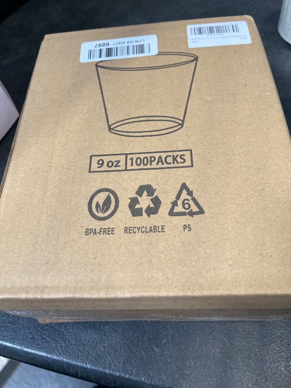Photo 1 of RACETOP 9 oz Clear Plastic Cups 100 packs, Disposable Plastic Party Cups Tumblers, Cocktail Cups, Perfect for Parties, Wedding and Events