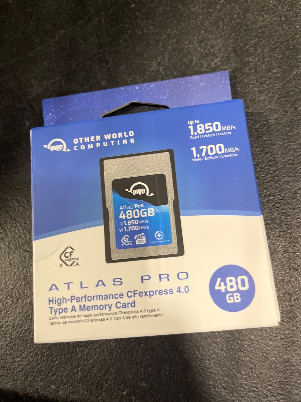Photo 1 of OWC 480GB Atlas Pro High Performance Cfexpress 4.0 Type A Memory Card Professional Grade, up to 1850MB/s Read and 1700MB/s Write Speed