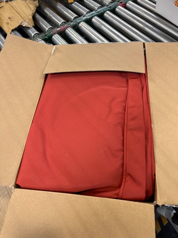 Photo 1 of Basic Beyond Outdoor Chair Cushions for Patio Furniture, Waterproof Outdoor Seat Cushions Set of 4 18 x 18, Patio Chair Cushions Set of 4 with Ties and Handle, Brick Red