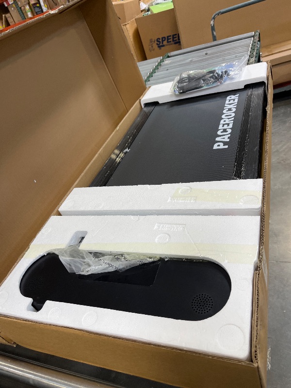 Photo 1 of PACEROCKER Walking Pad Treadmill with 12% 9-Level Auto Incline, 450 lbs Capacity Bluetooth Speaker Under Desk Treadmills for Home Hiking, Black