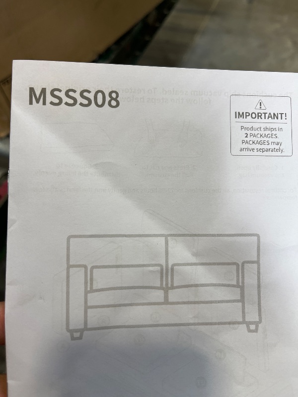 Photo 1 of sofa bed msss08g-q ----box 1 -----missing box 2