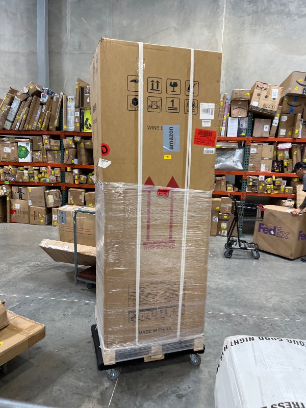 Photo 1 of MZAVP 200 Bottle Wine Fridge Dual Zone, Wine Refrigerator 24 Inch Freestanding/Built-in, Large Wine Cooler Refrigerator with Advanced Temperature Control & Compressor Cooling, Quiet Operation - Silver-----THERE IS A MINOR DENT ON THE BACKSIDE FROM SHIPPIN