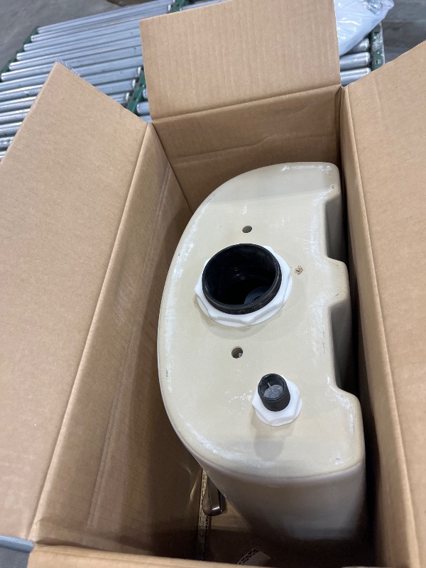 Photo 1 of Gerber Maxwell Crest Elongated Two-Piece Toilet, Soft-Close Seat, White-----toilet is broken ----- selling only the back part the seat and some hardware view pictures