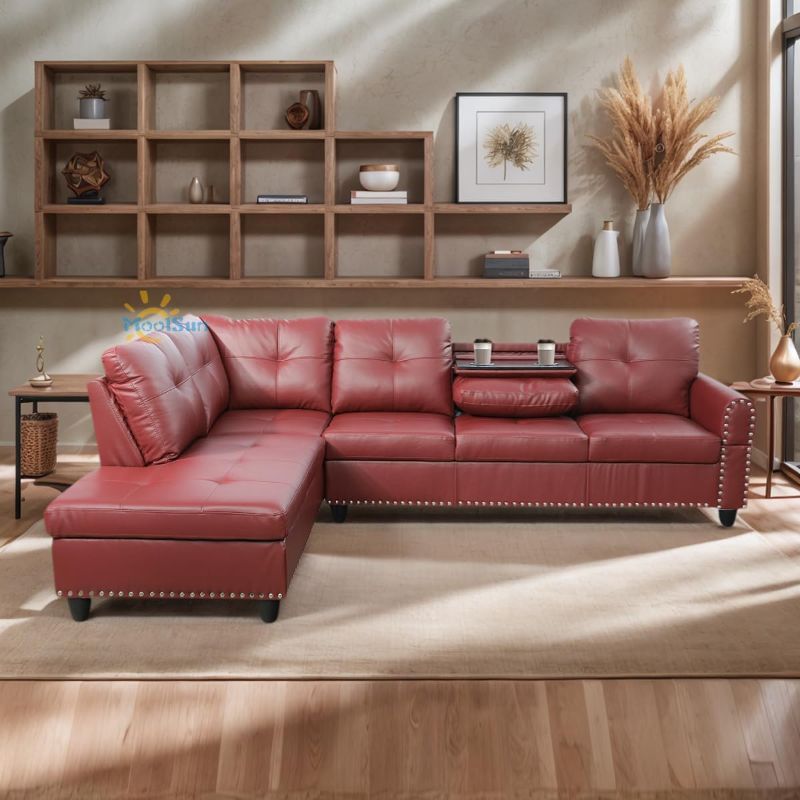 Photo 1 of L-Shaped Combination Sofa Set, Luxurious Synthetic Leather Living Room Sofa, Suitable for Living Rooms, Bedrooms, Apartments, and Offices-----please bring truck when pick up item is xl