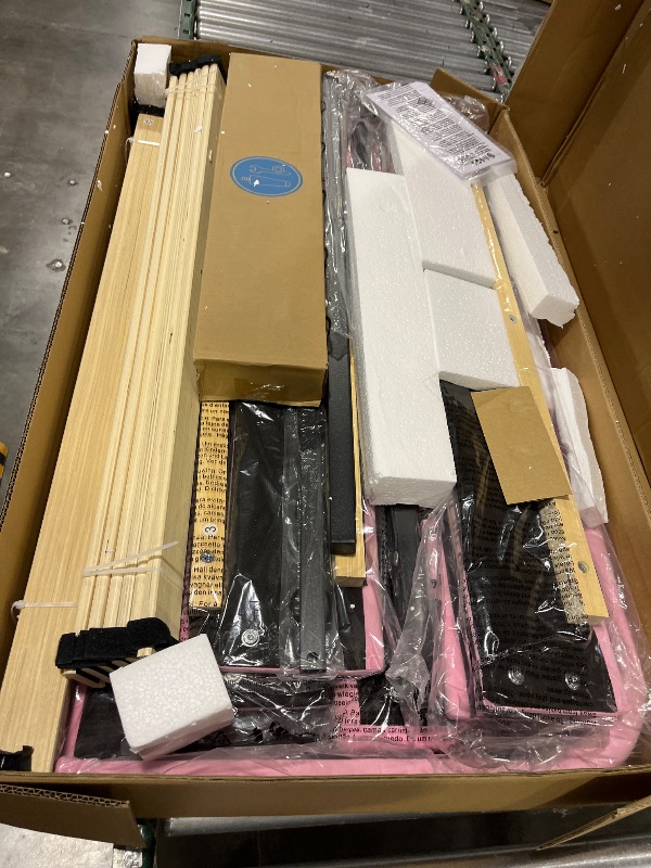 Photo 1 of VECELO Twin Size Bed Frame with Upholstered Headboard, Velvet Platform Bedframe Mattress Foundation, Strong Wood Slat Support, No Box Spring Needed,Pink

