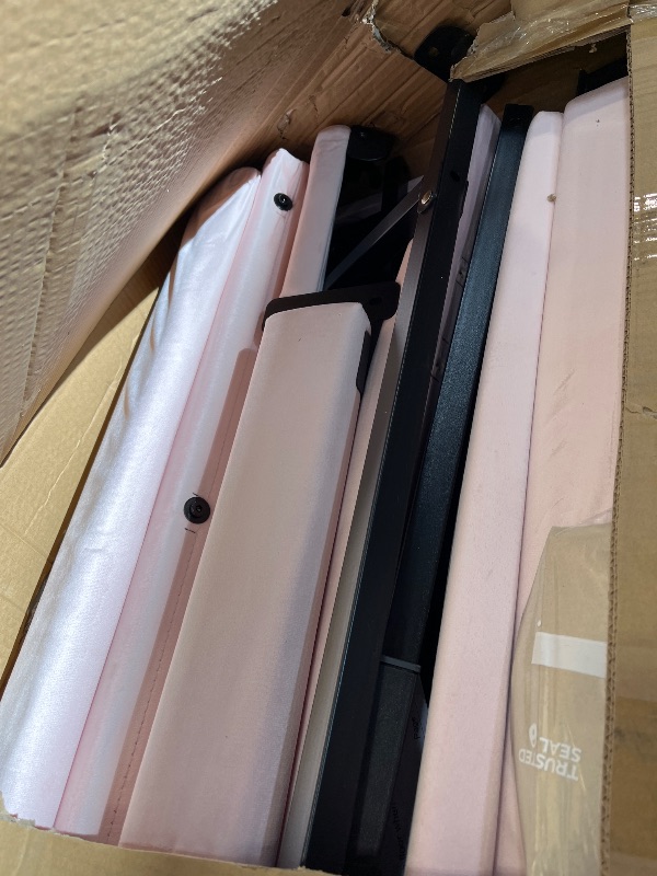 Photo 1 of DUMGTIF Queen Size Platform Bed Frame with Velvet Headboard, Sturdy Wooden Slats Support, Mattress Foundation, No Box Spring Required, Non-Slip and Noise-Free, Easy Assembly, Pink
