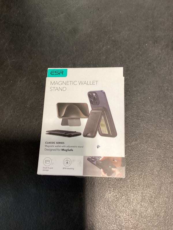 View 2 of ESR Geo for Magsafe Wallet with Full Find My Functionality,5 Card Holder Stand Grip for Phone Case, RFID Blocking, Magnetic Wallet for iPhone 17e/17/16/15/14/13/12 Series, with Adjustable Stand, Black