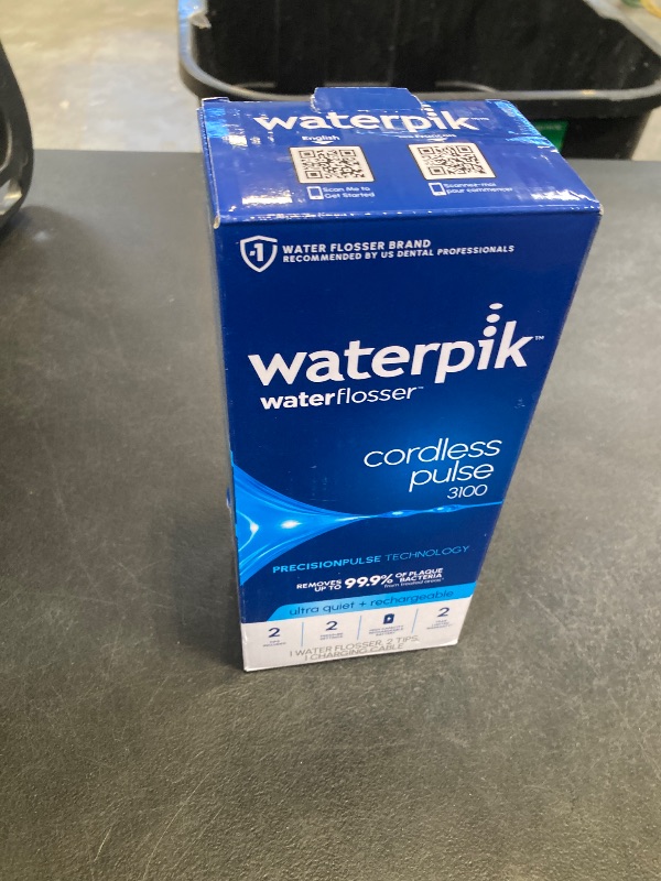 Photo 1 of Waterpik Cordless Pulse 3100 Rechargeable Portable Water Flosser for Teeth, Gums, Braces Care and Travel with 2 Flossing Tips, Waterproof for Shower Use, ADA Accepted, WF-20 Blue, Amazon Exclusive