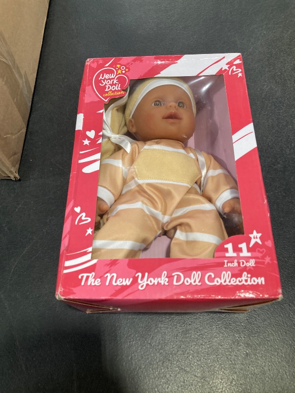 View 2 of The New York Doll Collection 11 inch Soft Body Baby Doll in Gift Box - 11" Doll Toy for Kids, Boys, Girls and Toddlers - Baby Doll Pacifier Accessory Included (Beige Hispanic)