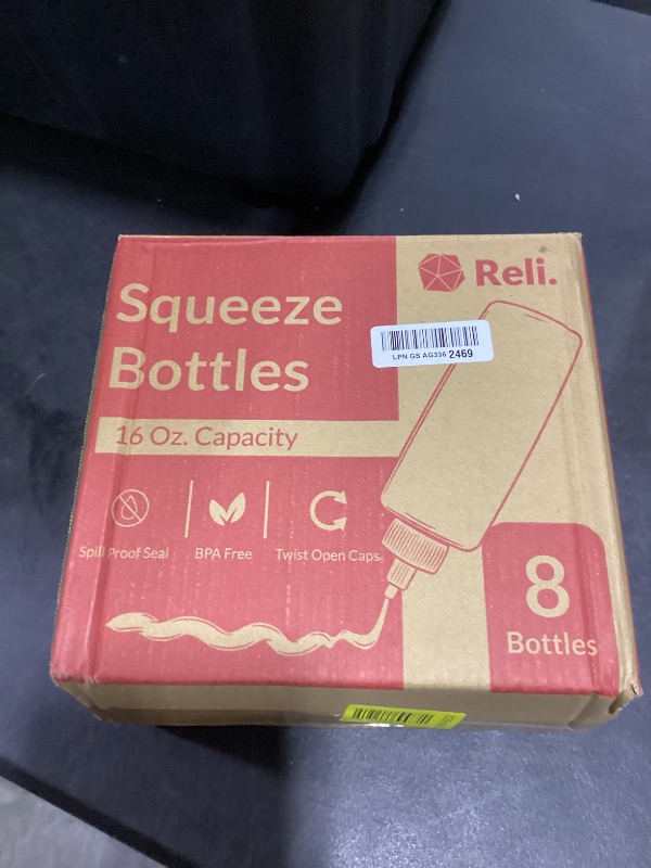 Photo 1 of Reli. Plastic Squeeze Bottles, 16 oz. | 8 Pack | Condiment Squeeze Bottles