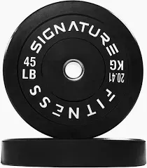Photo 1 of ***STOCK PHOTO FOR REFERENCE ONLY*** Signature Fitness Olympic Bumper Plate Weight Plates with Steel Hub 55lb,24.95kg 3 inch
