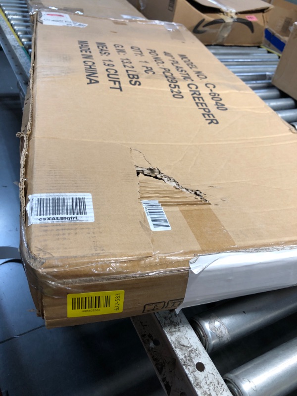 Photo 1 of ***Missing hardware, rip on the head rest and tires worn down***
Pro Lift Mechanic Plastic Creeper 40 Inch - Blow Molded Ergonomic HDPE Body with Padded Headrest and Dual Tool Trays - 350 Lbs Capacity Red