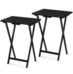 View 1 of ***STOCK PHOTO FOR REFERENCE ONLY*** PJ Wood Folding TV Tray Tables
