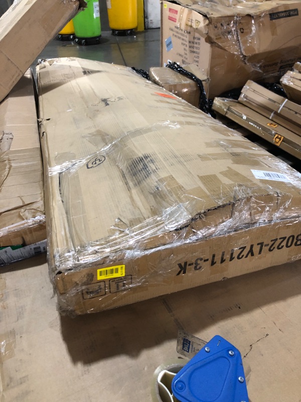 View 3 of ***TRUCK/TRAILER PICKUP ONLY*** KISLOT Wood Bed Frame with USB & Type-C Charging, Boucle Platform Bed with Upholstered Headboard Mattress Foundation No Box Spring Needed Easy Assembly