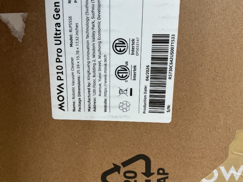 Photo 1 of ***FACTORY SEALED***Mova P10 Pro Ultra Gen 2 Robot Vacuum and Mop, 26,000Pa Suaction, 212°F Hot Water Auto Mop Washing, 1-Hour Hot Air Drying, Extenable Mop, All-in-One Dock, Triple Anti-Tangle System for Home