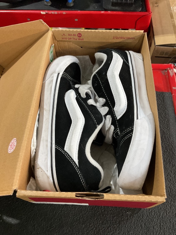 Photo 1 of **DIRTY INSOLES** Vans Unisex Knu Skool Shoe - '90s Retro Puffy Low-Top Fashion Sneakers for Men & Women Black/True White WOMEN'S SIZE 6