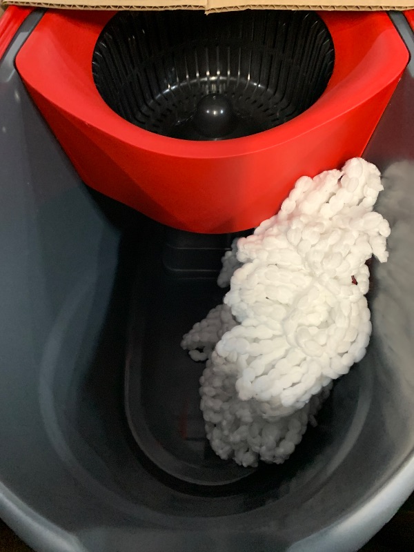 Photo 1 of ***missing mop***O-Cedar EasyWring Microfiber Spin Mop, Bucket Floor Cleaning System, Red, Gray, Standard