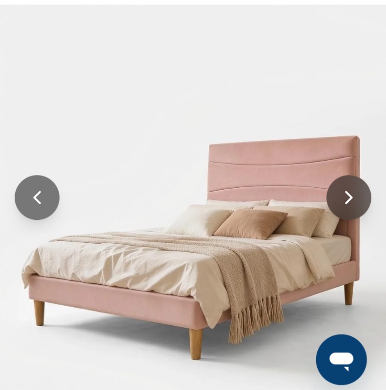 Photo 1 of ***STOCK PHOTO FOR REFERENCE ONLY***GarveeHome Upholstered Full Size Bed Frame with Headboard, Creamy Pink
