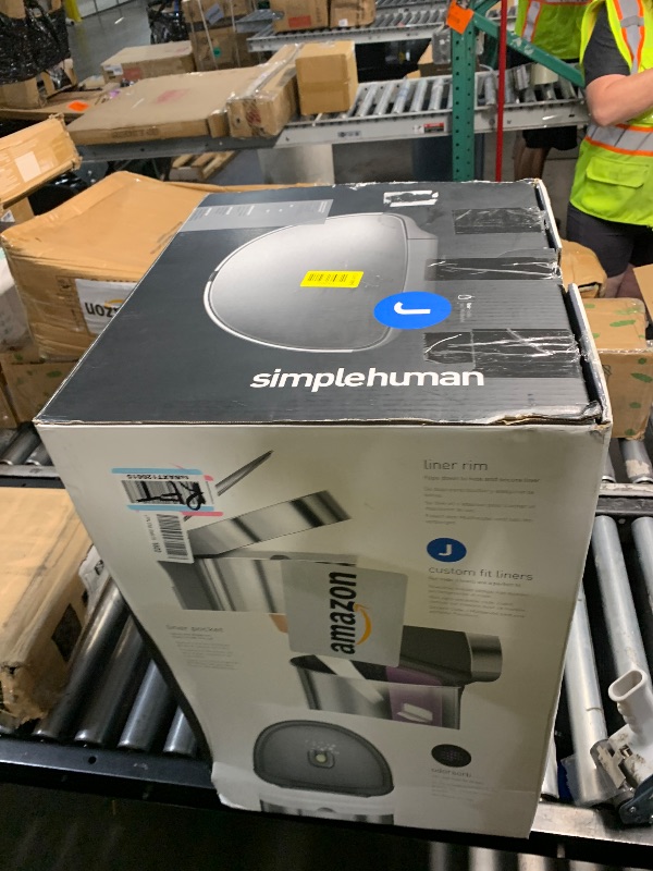 Photo 1 of *** HEAVILY USED VERY DIRTY***
simplehuman 45 Liter / 12 Gallon Semi-Round Automatic Sensor Trash Can, Brushed Stainless Steel