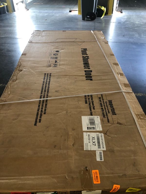 View 2 of ***TRUCK/TRAILER PICKUP ONLY***
SANODUSCHA Frameless Pivot Shower Door,34-35.4" W x72 H Walk in Swing Glass Door,1/4"(6mm) Tempered Glass,Adjustable Width,Reversible Matte Black Aluminum Shower Door